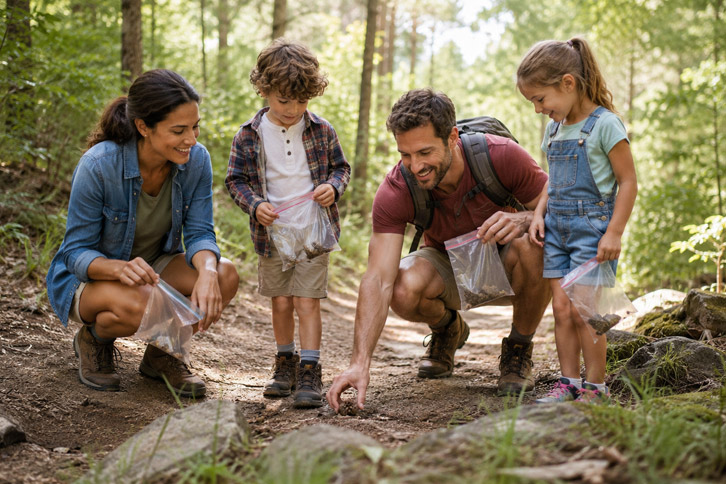family nature scavenger hunt camping activity