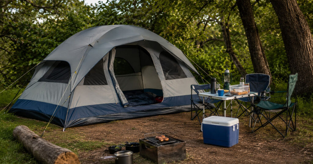 interior floor space inside 4 person camping tent