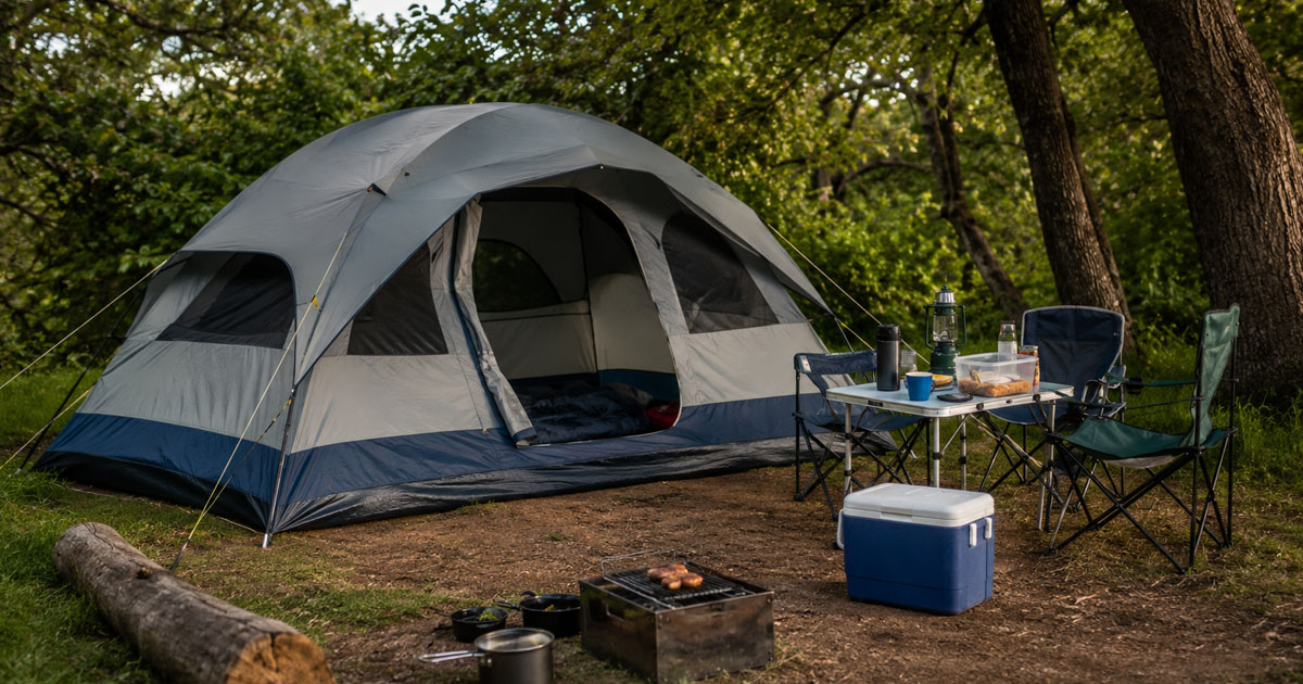 interior floor space inside 4 person camping tent