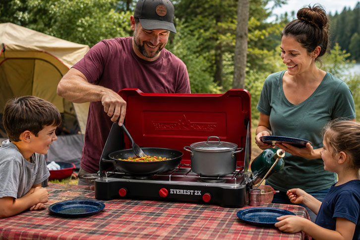 Camp Chef Everest 2X camping stove cooking outdoors
