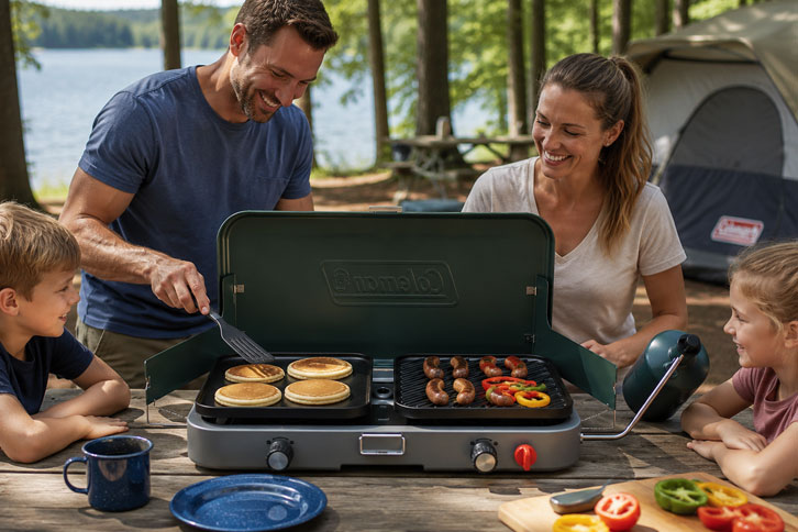 Coleman Cascade 3-in-1 camping stove cooking outdoors