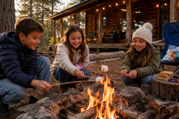 Kids cabin camping activities and gear