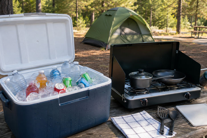 family camping on a budget