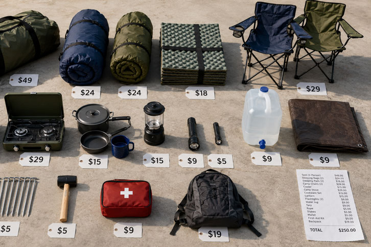 budget family camping gear