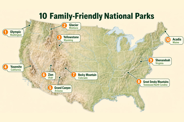 10 Best National Parks for Family Camping in the US