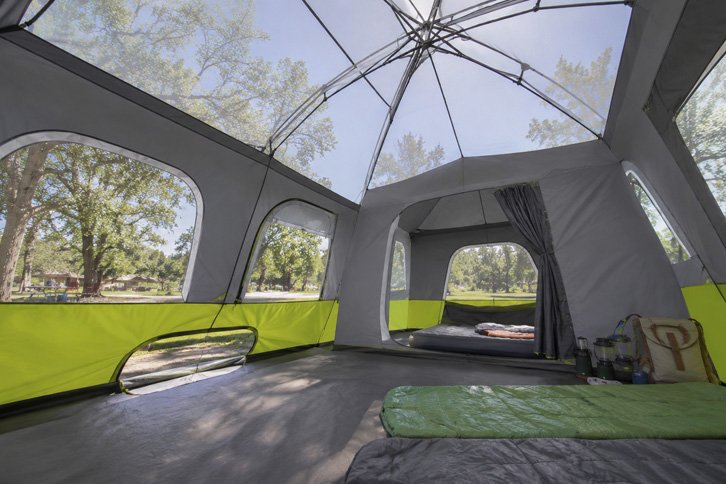 ground vent and mesh ceiling ventilation on Core 9-Person Instant Cabin Tent